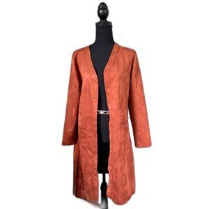 NWT Solitaire Anthropologie Faux suede long line open cardigan jacket duster
